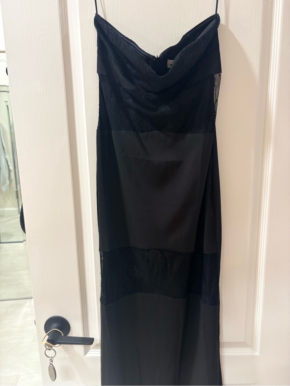 superdown Strapless Black Lace Waist & Thigh Panel Gown - Picture 4 of 8